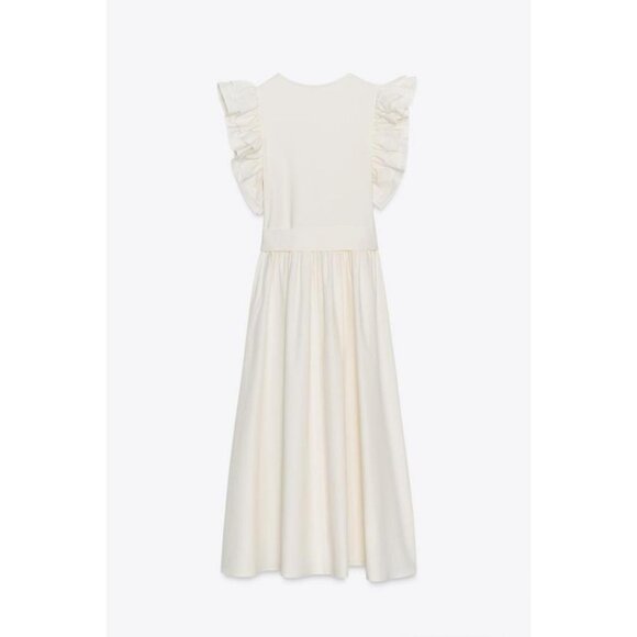ZARA RUFFLED CONTRAST DRESS - Picture 7 of 8